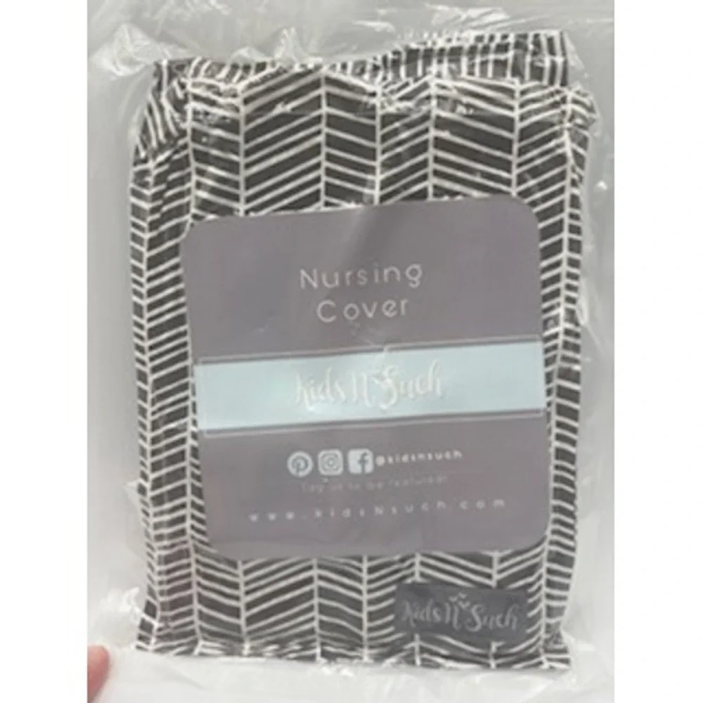Kids N Such Nursing Cover‎ One Size Black White Herringbone Breastfeeding Apron